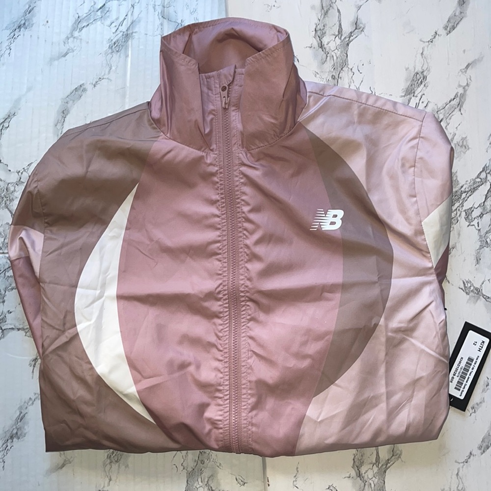 KITH KIDS X NEW BALANCE TRACK JACKET DUSTY ROSE SIZE 12 PULL ON TRACK JACKET NWT